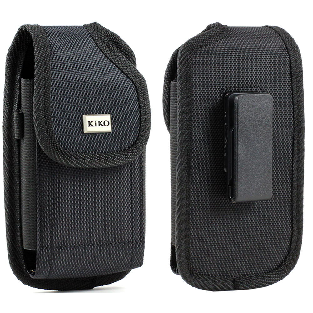 360 Rotating Extendable Vertical Vinyl Belt Clip POUCH Large 22 Fits iPhone 13 Pro Max (Black)